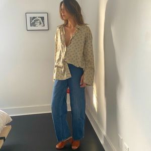 Zara Oversized Silky Pajama-style Shirt